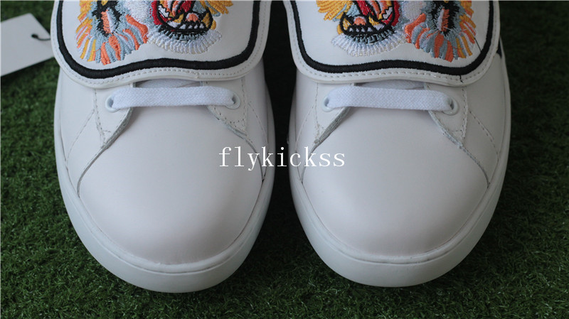 GC Ace Embroidered Sneaker White Tiger Pattern